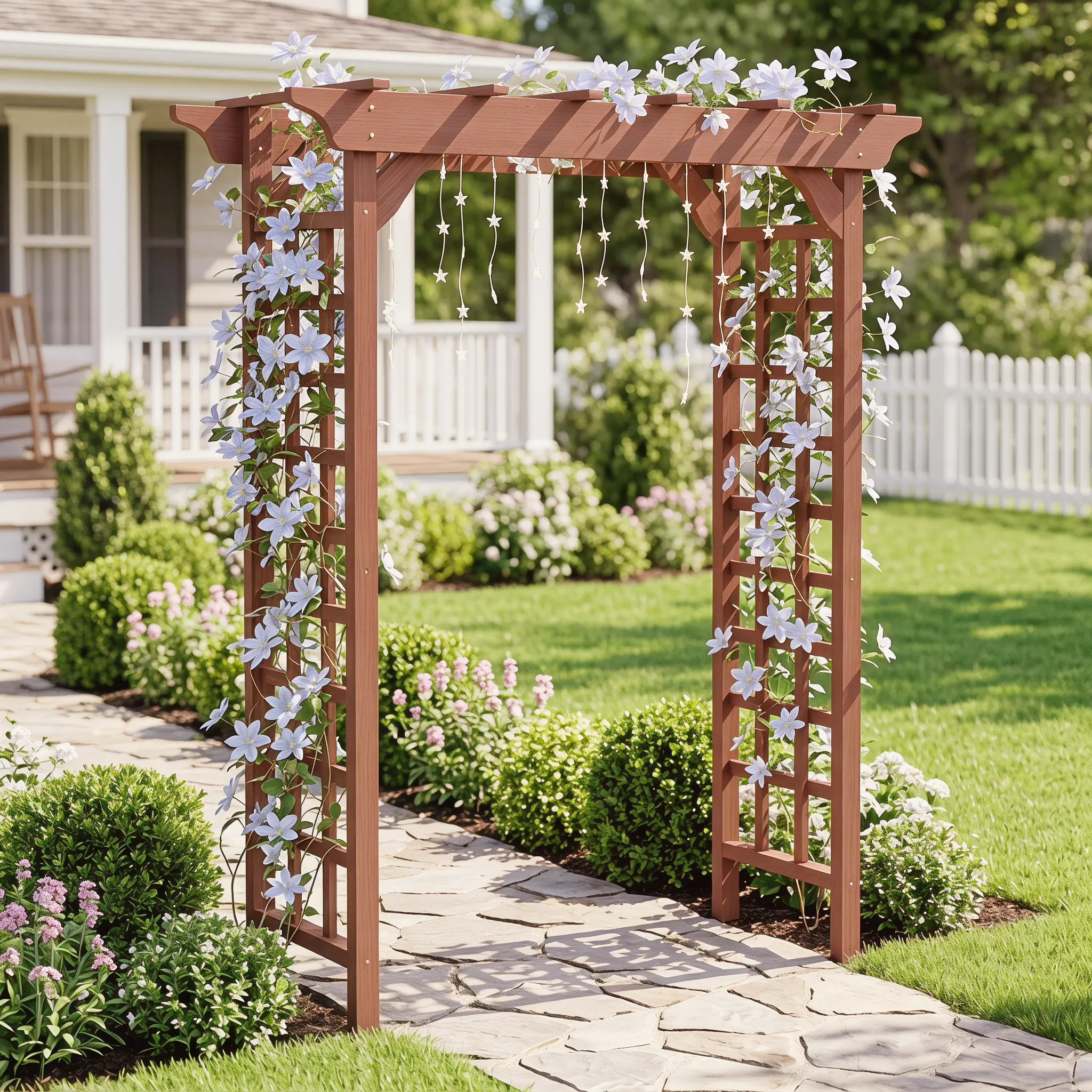 Wooden Arbor, Wedding Arch for Ceremony, Wood Trellis for Plant Climbing, Christmas Decor Pergola for Garden Backyard