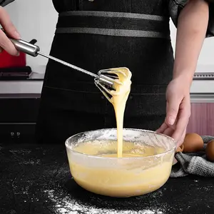 Upgrade semi-automatic stainless steel egg beater in 2026- manual mixer suitable for baking, cooking, and mixing - perfect for mixing eggs, batter, and cream - easy to mix, fast, and smooth