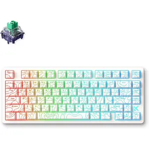 Jet 75 Rapid Trigger Keyboard 75% Percent, Hall Effect White Topographic Gaming Keyboard, Wired RGB Custom Mechanical Keyboards with  , PBT Keycaps, White