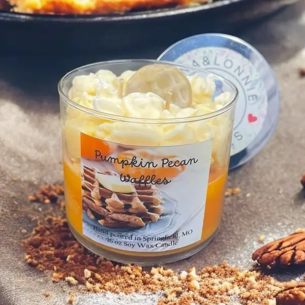 PUMPKIN PEACAN WAFFLES Candle, 16oz, Soy | Autumn, Fall Candle | Dessert, Foodie Candle | Great Gift for Anyone, Him, Her, Pumpkin Season