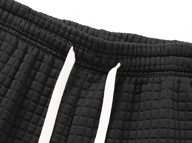 Men’s summer waffle knit drawstring shorts, loose breathable athletic shorts with pockets, casual fitness wear for summer