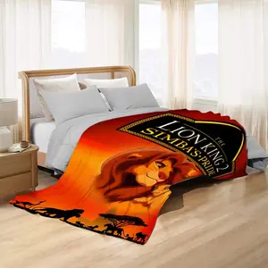1pc Lion King Simba Design Flannel Blanket, Ultra Soft High-Quality Print Throw, Perfect for Sofa Bedroom Gift, Multiple Sizes Available