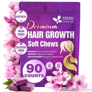Premium Hair Growth Soft Chews | 90 Count | Daily Beauty Soft Chews – Delicious Chewable Formula for Everyday Hair Care Routine – Non-GMO, Gluten Free, Dairy Free