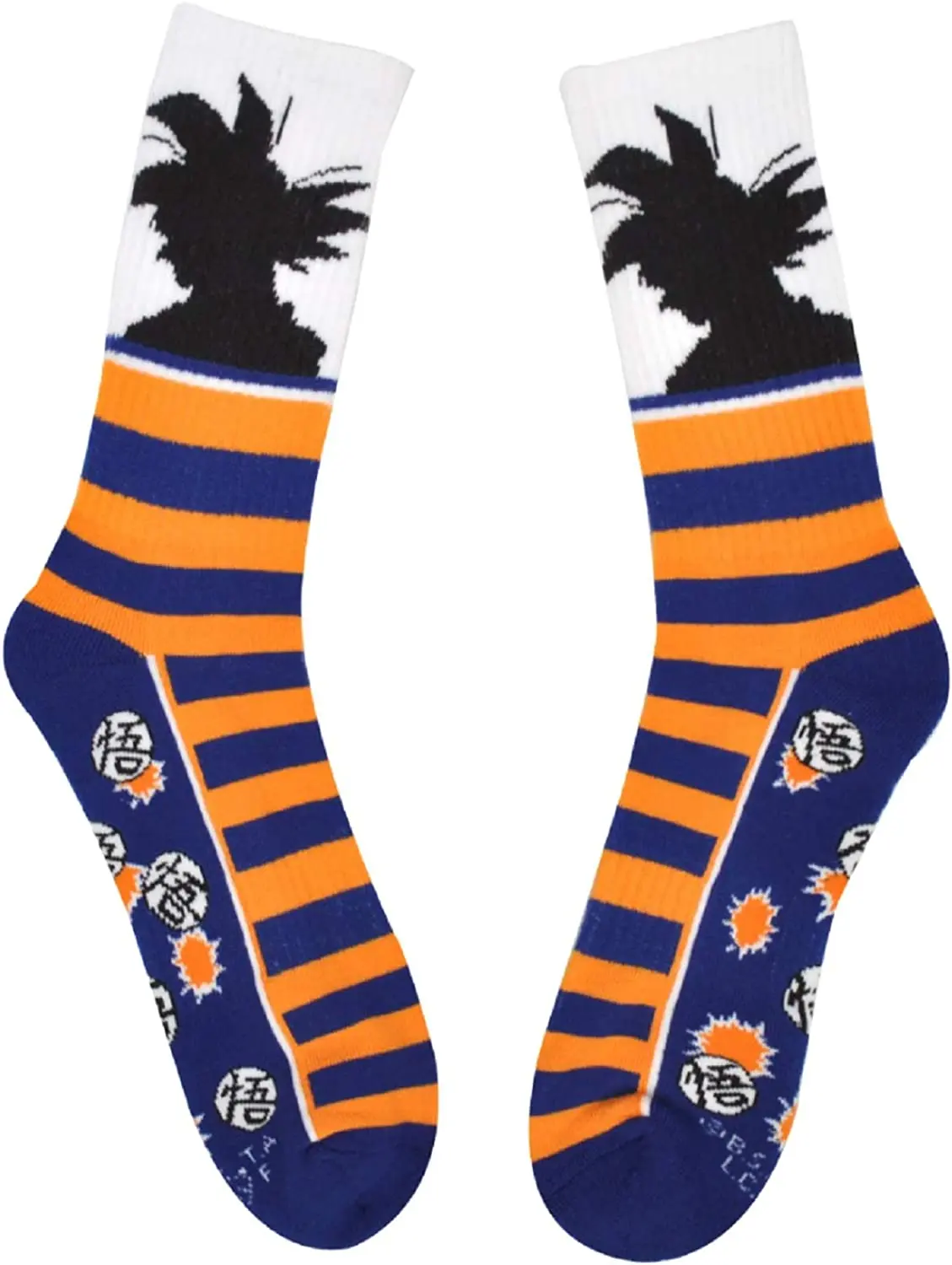 Men's Dragon Ball Super Silhouette Menswear Athletic Crew Socks - Love-Inspired, Mid-Calf Length, Powerful Look Design