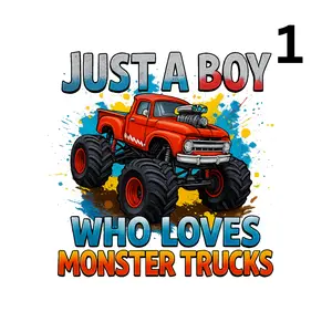 Car, Monster Truck Or Dinosaur Choose From Image 1-3 Direct To Film Print, DTF Print, Ready To Press Print For T-Shirts