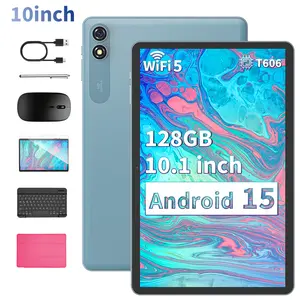 【Mothersdaygift】Relndoo Android 14 Tablet 10.1 inch with 16(8+8)GB+128GB, Face Unlock, Set with Keyboard, Mouse, Case, Stylus, Supporting Multitasking