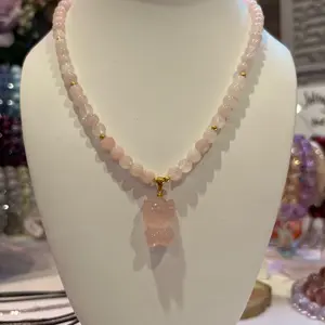 Rose Quartz Genuine Necklace for Women - Fashion Accessory