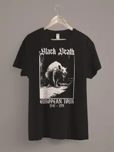 Black Death T-Shirt, Medieval Rat Shirt, Gothic Grunge Clothing Shirt, Horror Goth Aesthetic T-Shirt, History Shirt, Dark Academia
