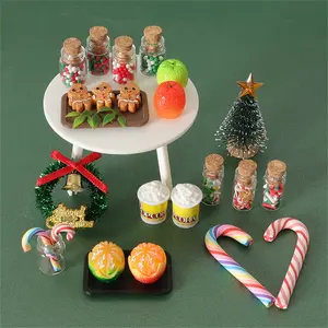 Festive Dollhouse Decor Set 26pcs Christmas Miniature Dollhouse Decoration Set with Gingerbread Men Lollipops and Christmas Tree Wreath for Unisex Festive Decor