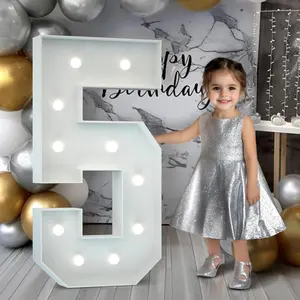 Marquee Numbers 4  Tall: Large 5th 15th 25th 50th Birthday Decorations 4FT Light Up Numbers Anniversary Christmas Party Decor 2025 Big Graduation Backdrop  Cardboard Number 5