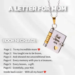 Mom Book Necklace – Flip Pages Filled With Love
