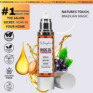 It’s Brazilian Magic Oil – Anti-Frizz Argan Oil Hair Serum, Weightless Shine & Smooth Feel – 1.7 fl oz – Moisturizes & Tames Flyaways – For All Hair Types