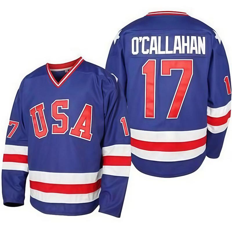 Men's #17 Hockey Jersey Youth Stitched Letters Numbers Retro White Blue Red Mens Boys Sportswear gifts Holiday Athletic Shirts Athleisure Breathable Clothes