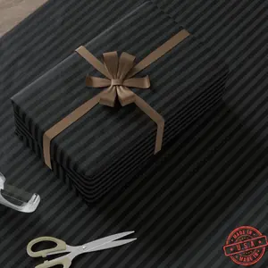 Black Striped Gift Wrap Roll: Elegant Monochrome Packaging