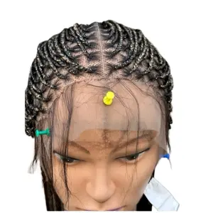 A Small Size Knotless Braided Wig with 360 Full Lace with baby hairs for Natural Look and Comfortable Wear