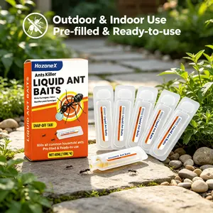 4 Pack Pre-Filled Liquid Ant Bait Trays, Ready-to-Use Household Ant Attractant, Multi-Scene Insect Trap for Indoor Corners, Windowsills & Outdoor Home Surroundings
