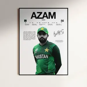 Babar Azam Poster, Cricket Wall Print, Peshawar Zalmi Poster, Pakistan Cricket Poster,  Cricket Decor, Cricket Fan Gift