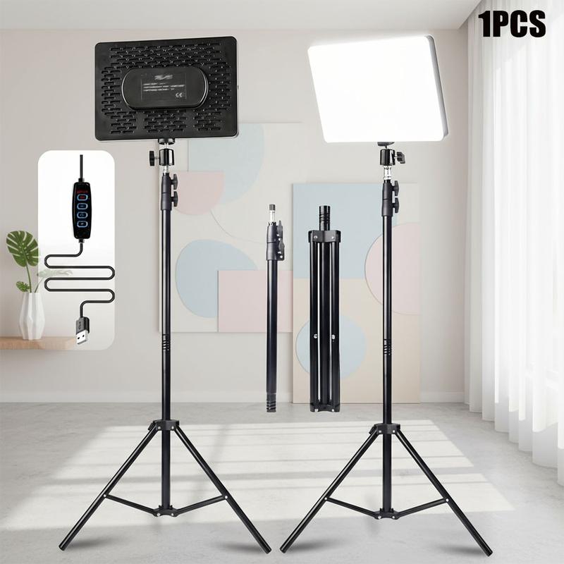10" LED Square Light Panel with 63" Extendable Stand 3 Color 2200-4500K Studio Lighting for YouTube/TikTok/Instagram Content Creation, Dimmable Brightness, USB Powered, Soft light（1PCS）#valentine's#new years
