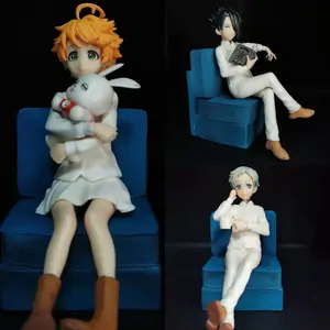 Anime The Promised Neverland Norman Ray Emma Sitting PVC Action Figure Collectible Model Doll Toy 16CM