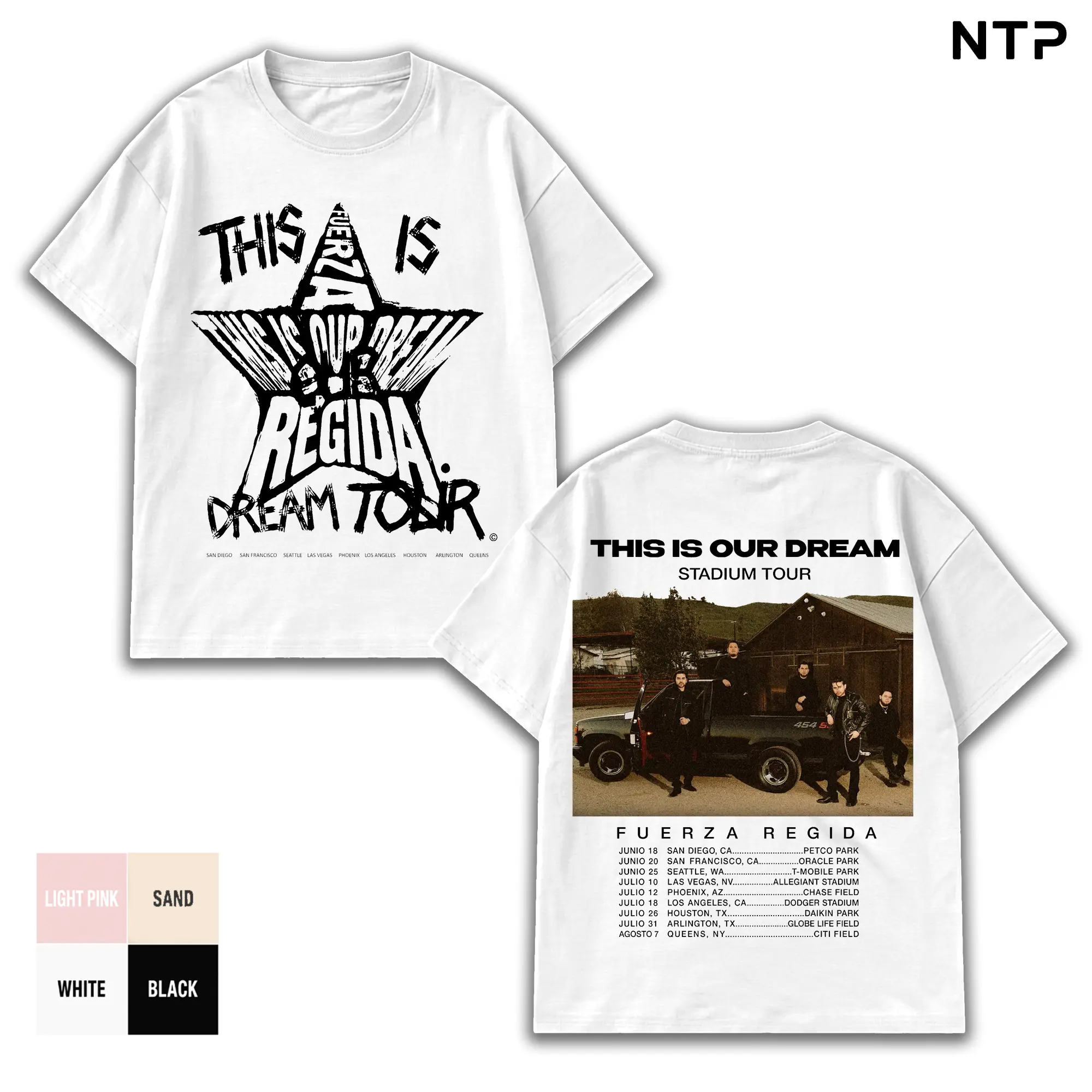 This Is Our Dream Stadium Tour Shirt, Fuerza Regida Tour Tee, Double Sided Regional Mexican Music Graphic T Shirt, Vintage Washed Concert Merch, Oversized Heavyweight Cotton Unisex Fan Gift, Corridos Tumbados Streetwear, Stadium Tour Dates Apparel Tee