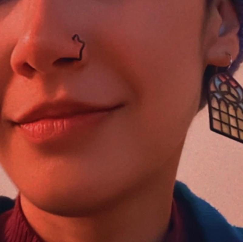 16G/18G Titanium Star Nose Hoop Ring • Clicker Hoop • Nose Ring • Septum Ring • Daith Ring Hoop • Helix Ring • Cartilage Piercing • Star Hoop Earring • Silver • Gold • Black