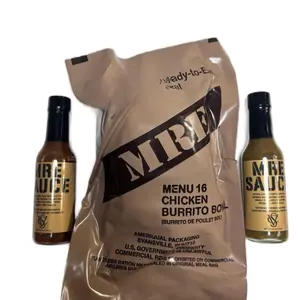 MRE Green & Red Hot Sauce Bundle - Authentic Military-Grade Meals with Flameless Heaters for Easy Cooking - Veteran Candy Shop Flavor Dip Sambal Variety