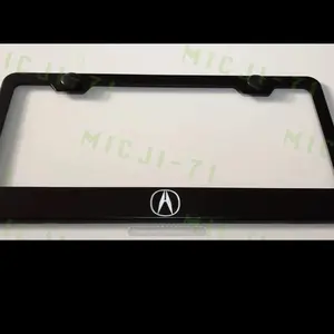 Acura Laser Engraved Etched Stainless Steel License Plate Frame Black MICJI-71 Design