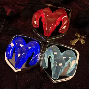 FortuneRide Applicable to Dodge Ram Kuwei Kubo Led Luminous with Light Modified Ram Head Standard Bumper Stickers Rear Car Badge Car Mark