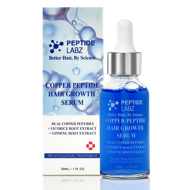 Copper Peptide Hair Growth Treatment Serum, GHK-Cu and AHK-Cu, Licorice Extract,1oz Haircare Comfort Hair Density Serum Scalp Treatment Serum