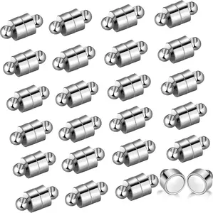 24 Pairs Magnetic Necklace Bracelet Clasps Magnet Converter Jewelry Clasps Extenders Locking Clasps for Bracelet Necklace Making