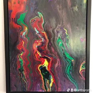Original acrylic painting on canvas 16x20in includes handmade floating frame