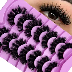 New Russian Curl Eyelash Extensions, Artificial Mink Lashes, Natural Look D Curl Voluminous False Lashes, Reusable Dramatic Long Fluffy Eyelashes
