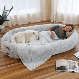 Giant Human Dog Bed (72.8" X 43.3"), Cozy Nap Bed with Blanket & Pillow, Washable Cover, Perfect Floor Bed for Adults, Ultimate Comfort for Relaxation & Napping Does not apply