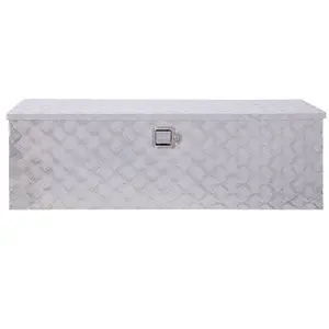 48inch Aluminum Tool Box,heavy Duty Truck Bed Tool Box,outdoor Trailer Pickup Storage Tool Box,RV Storage Organizer,underbody Box W Lock Keys,silver