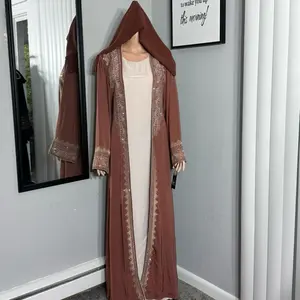 Silk Abaya with Rhinestones