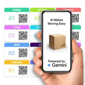 TidyHome AI Moving Labels - QR Code Sticker Moving Kit, Dorm Essentials for College and 1 & 2 Bedroom Apartments, Effortless Organization with AI, 96 Color Coded Packing Labels for Moving Boxes