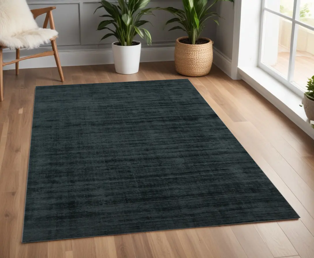 HomeRoots 4x6 ft. Charcoal & Black Abstract Hand-Woven Rectangle Area Rug (Model 570219) - Elegant, Home Decorative Rug for Living Room Decor, Elegant Rug
