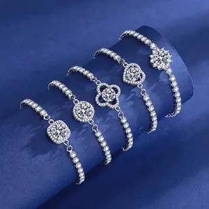 Dainty Silver CZ Halo Bracelet, Adjustable Slider Design, Perfect for Daily Wear & Gifting