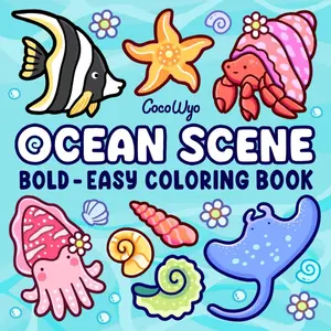 Ocean Scene: Coloring Book for Adults and Kids, Bold and Easy Designs for Relaxation with Sea Life (Bold & Easy Coloring) easy coloring