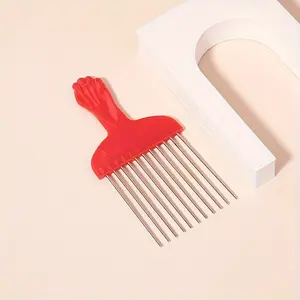 1pc Steel Needle Comb, Oil Hair Comb, Metal Stainless Steel Highlight Comb, Hairdressing Comb, Fist Insert Comb, Fork Comb for Straightening Styling & Detangling Hair, Straightener Comb, Hair Styling Combs