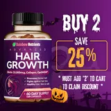 Rainbow Nutrients 24-in-1 Advanced Hair Growth Supplement with Biotin 10,000 mcg, Collagen & Saw Palmetto, Supports Hair Loss, Fuller Hair, Skin & Nails, 60-Day Supply