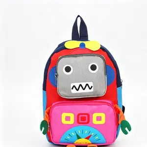 Multi-Pocket Robot Toddler Backpack for School & Travel