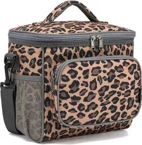 Insulated Reusable Lunch Bag Adult for Women and Men with Adjustable Shoulder Strap and Dual Side Pockets