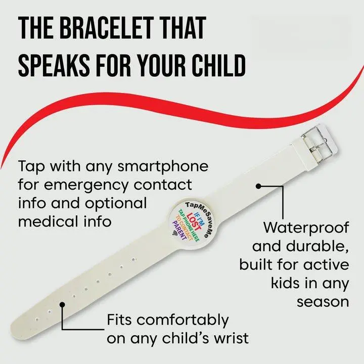 TapMeSaveMe 2-Pack NFC Emergency Child Safety Bracelet TapMeSaveMe 2-Pack NFC Emergency Child Safety Bracelet