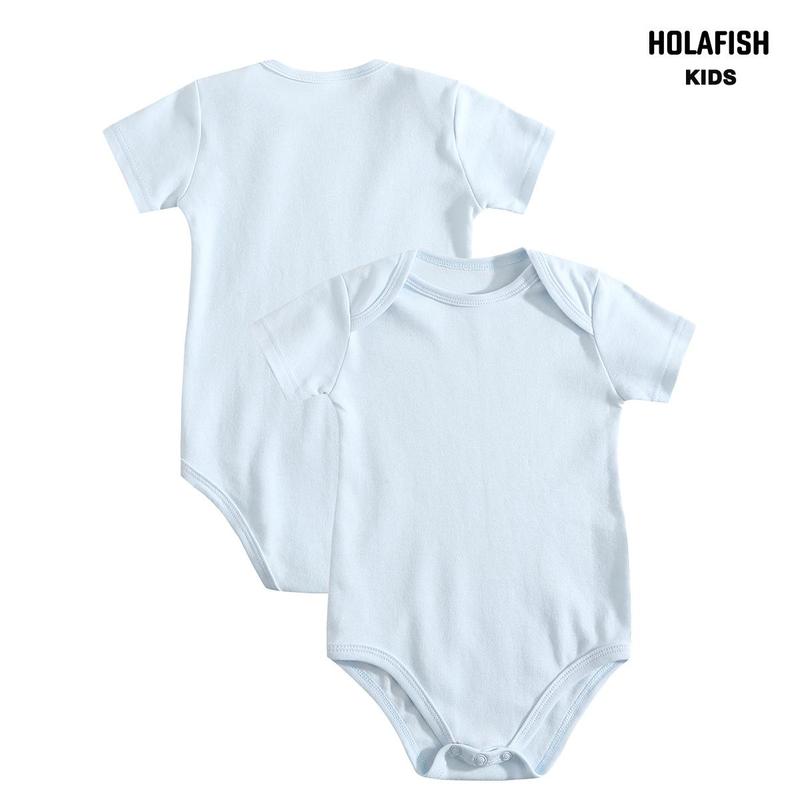 Holafish 3Pack Baby Onesie  100% Cotton Bodysuits Unisex Baby One-piece Romper Tops ,Soft & Breathable for Daily Wear Little Girls Boys,Soft Versatile Round Neck Baby Onesies