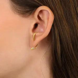 Snake-shaped earrings for women, exaggerated and fashionable wearable design animal earrings