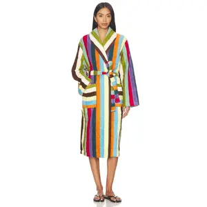 Dusen Dusen Stripe Bathrobe in Eucalyptus