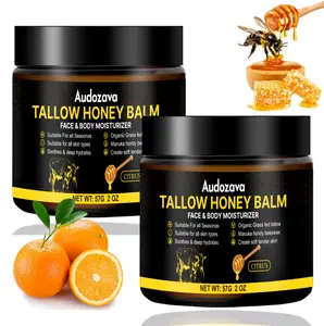 Honey Tallow Balm - 57g Citrus-Scented Moisturizer, Blended with Organic Grass-Fed Tallow &  Honey Beeswax, Delivers Gentle Hydration to Face & Body, Ideal for All-Season Skin Care.