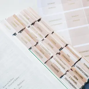 D41 Decorative Bible Tabs for Women (96 Pieces) - Earth Tone Neutral Gold Foil Bible Tabs - Laminated Bible Labels Tabs – Remove & Replace Bible Index Tabs (Petal)