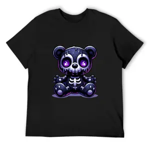 Scare Teddy Bears Print T-shirt Scary Funny Halloween Shirts Short Sleeve Graphic Tee Tops for Men